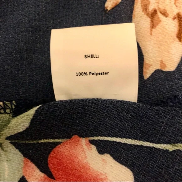 Navy Maxi Wrap Dress with Flowers and Sleeves - Picture 9 of 9